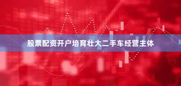 股票配资开户培育壮大二手车经营主体