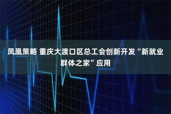 凤凰策略 重庆大渡口区总工会创新开发“新就业群体之家”应用